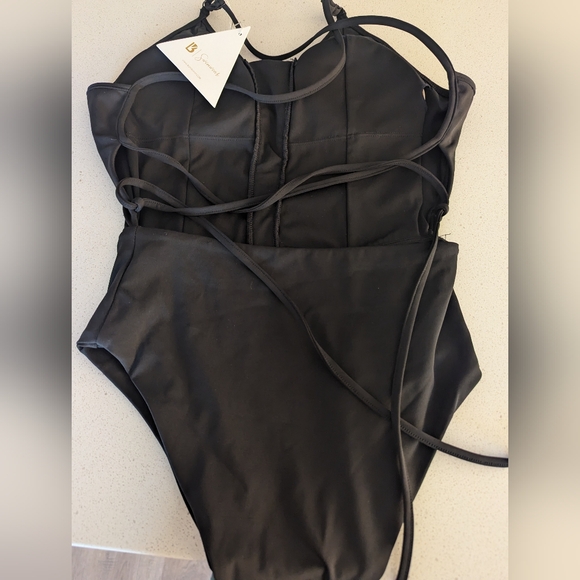 Black One Piece Bathing suit - Picture 3 of 6
